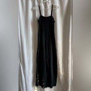 Black Smocked Jumpsuit